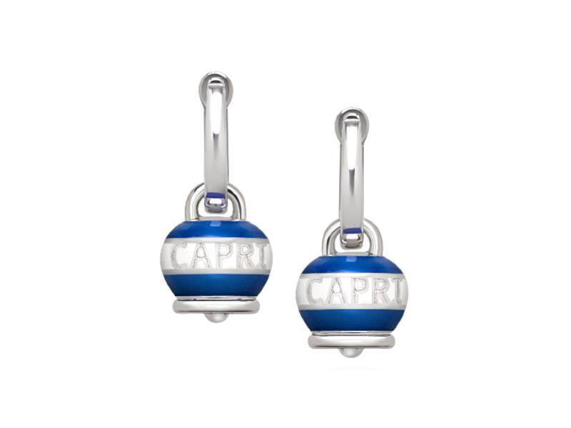 SILVER DOLCE VITA CAMPANELLA EARRING WITH BLUE AND WHITE ENAMEL CAPRINESS ET VOILA' CHANTECLER  40496